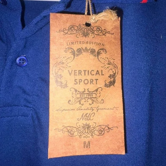 Men's Polo Shirt - Blue with Red Trim - Picture 3 of 4